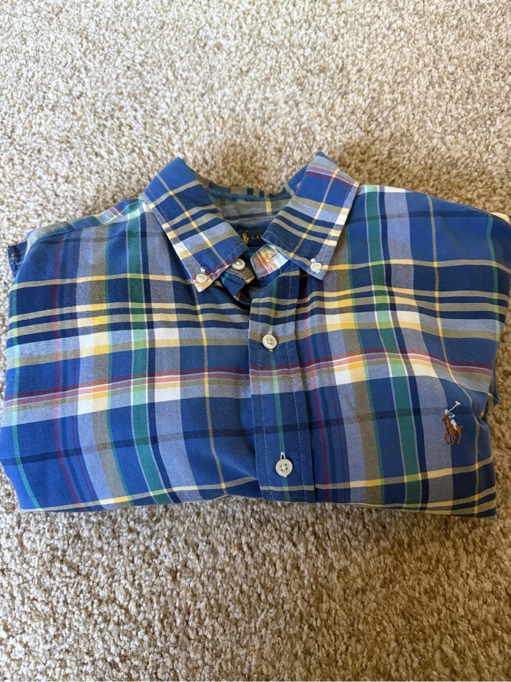 Ralph Lauren Blue Plaid Button-Down Shirt